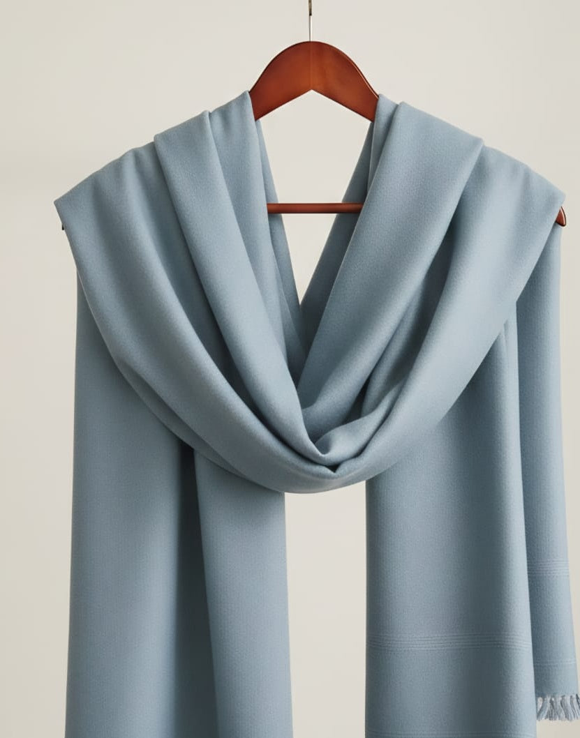 Luxury Pashmina-Wool Blend Shawl | Textured Edge Design