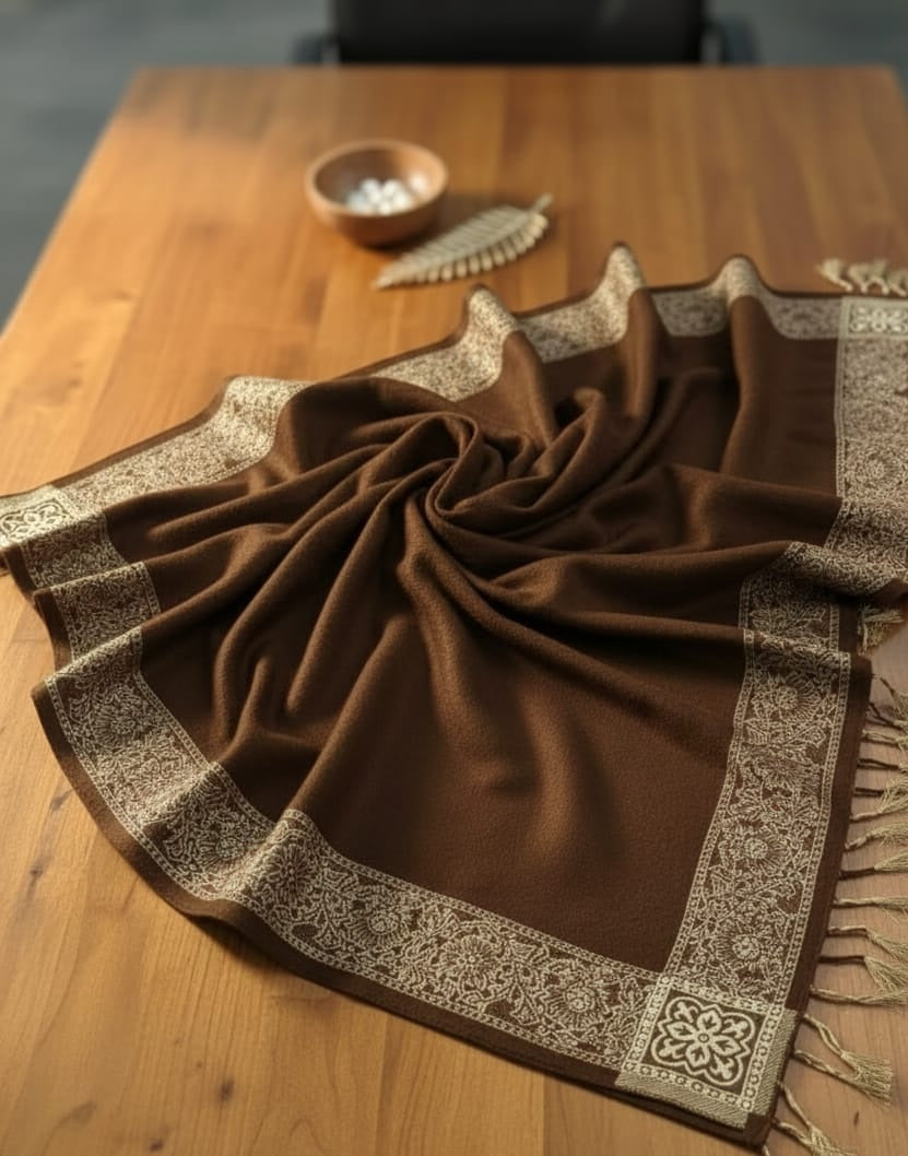 Chic Acrylic Shawl for Women | Ultra-Soft with Colorful Edge Detail (Copy)