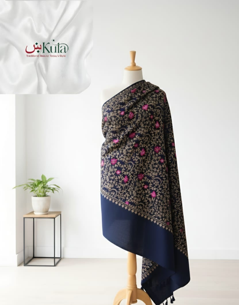 Luxury Embroidered Wool Shawl | Artisan Craftsmanship & Premium Warmth