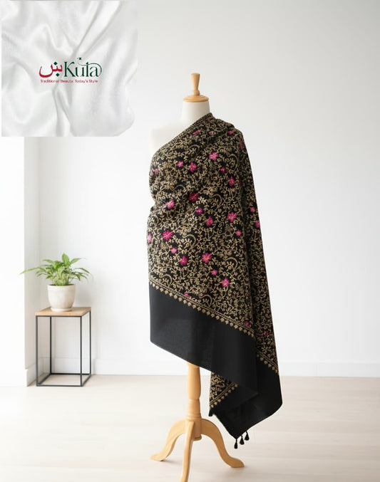 Luxury Embroidered Wool Shawl | Artisan Craftsmanship & Premium Warmth