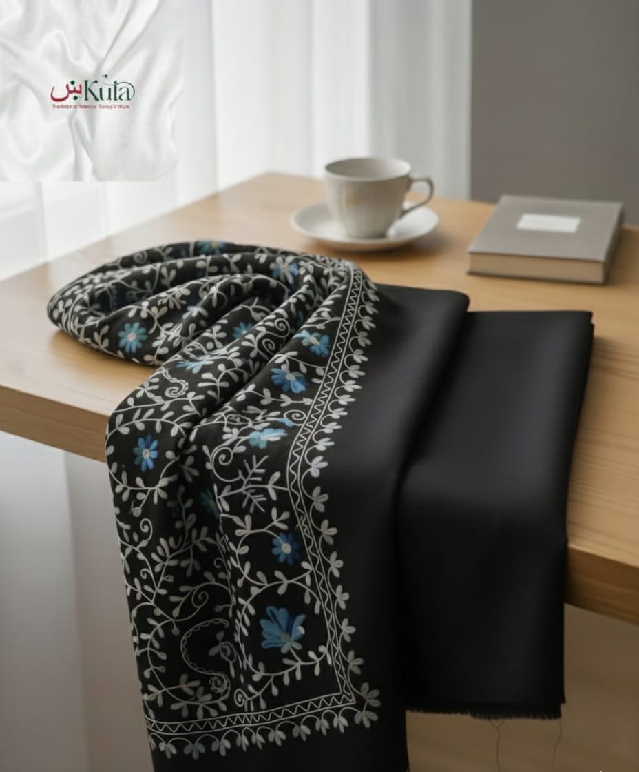 Luxury Embroidered Wool Shawl | Artisan Craftsmanship & Premium Warmth