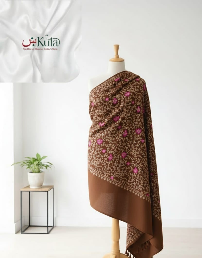 Luxury Embroidered Wool Shawl | Artisan Craftsmanship & Premium Warmth