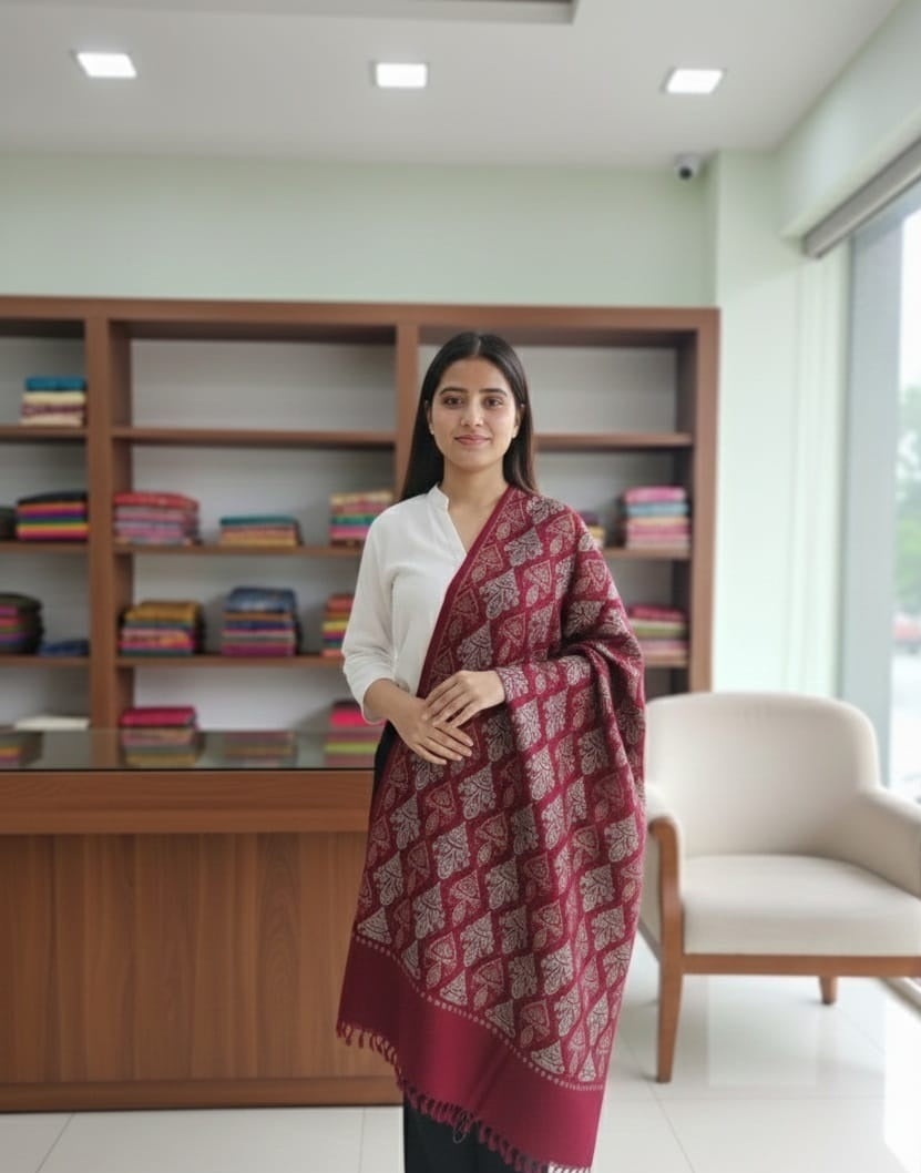 Fancy Embroidered Stole for Women | Luxury Surface Work Wrap